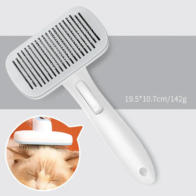 Automatic pet hair removal comb for dogs and cats in blue colour option