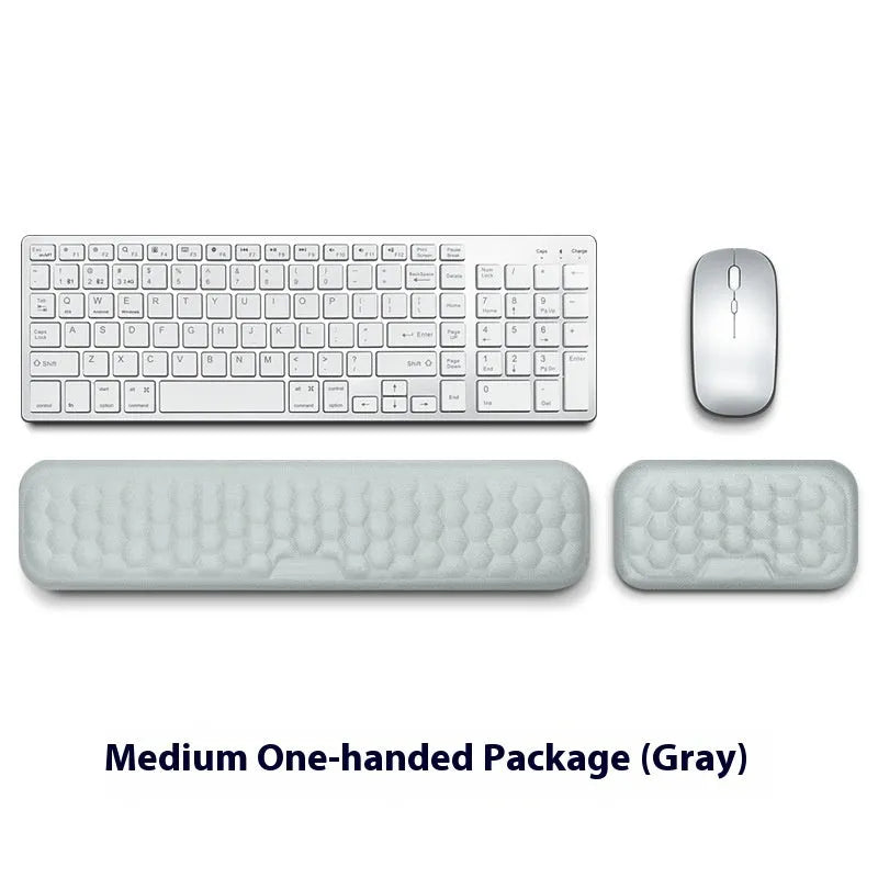 Memory cotton wrist pad for computer use in black or grey with cloth or leather options