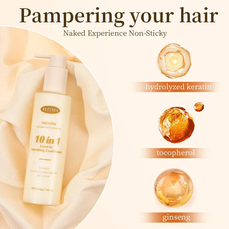 210g wash-free soft 10-in-1 hair conditioner bottle for ladies