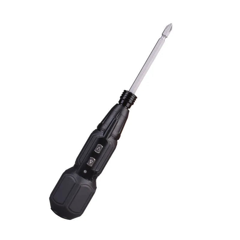 Alloy steel straight handle cordless electric screwdriver in black or blue with lithium battery