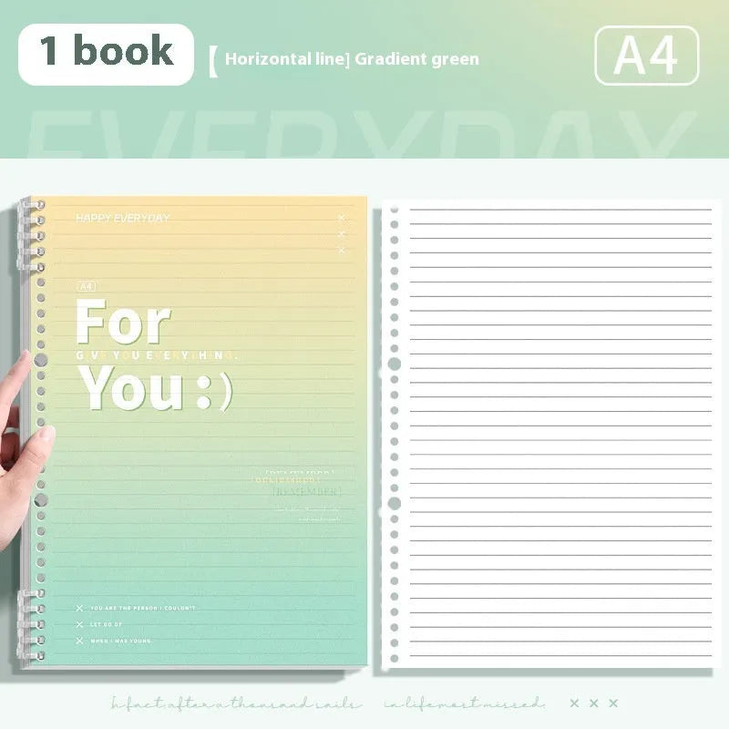 Removable coil gradient notepad with PP cover in multiple colour options