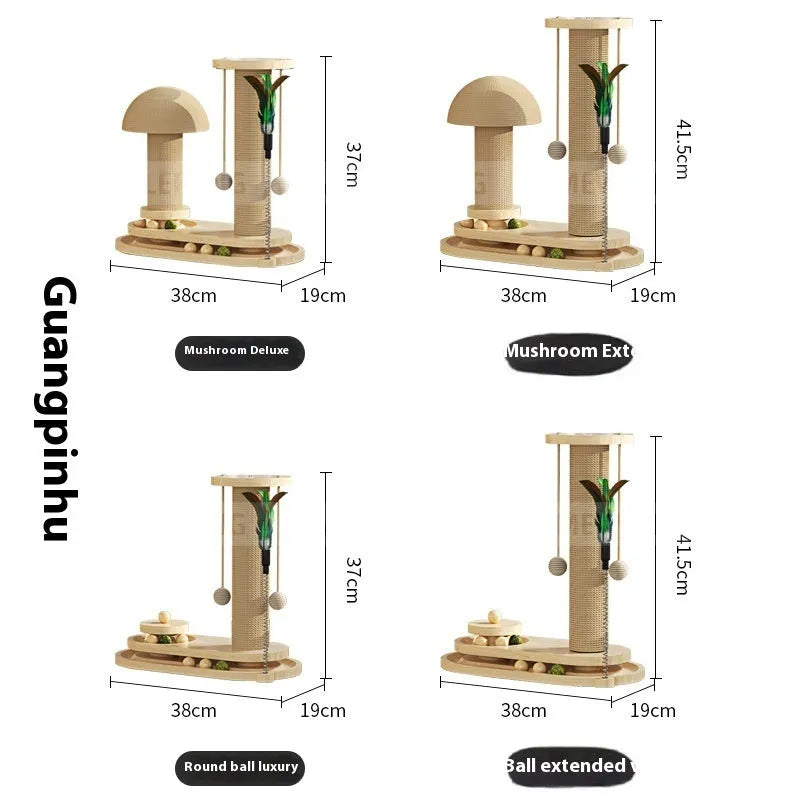 Solid wood cat turntable scratching post climbing frame in multiple colour variations