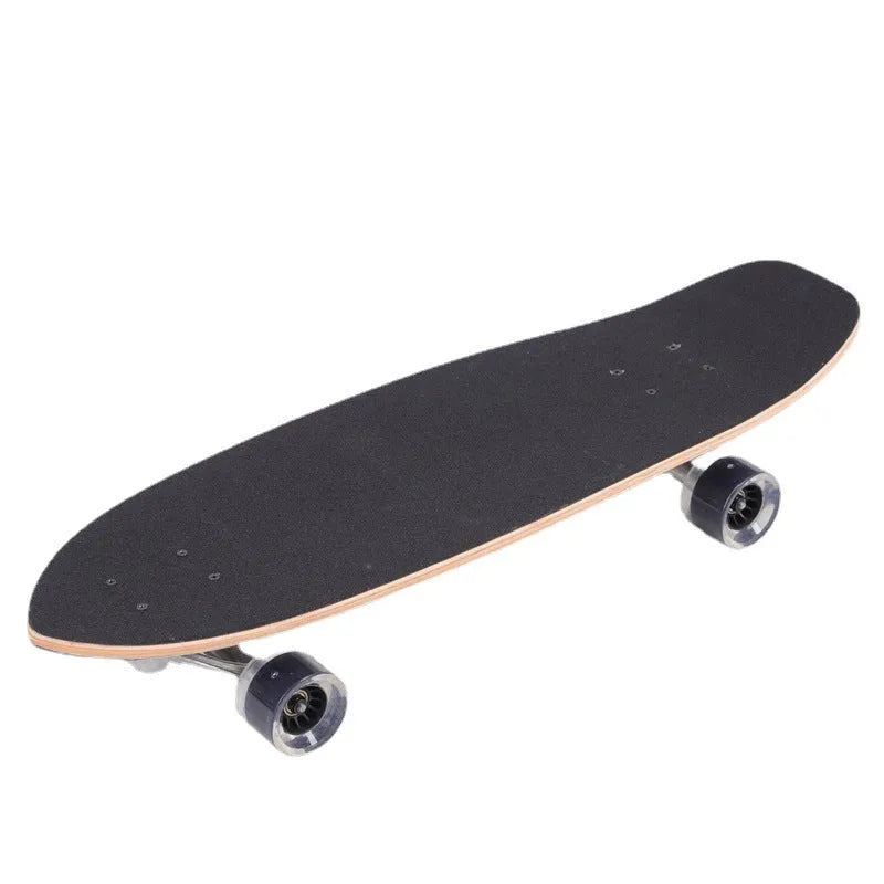 White 31-inch wooden street scooter with maple deck for adult urban riding.