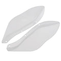 Harley-Davidson motorcycle windshield side covers in black and transparent options for Touring models