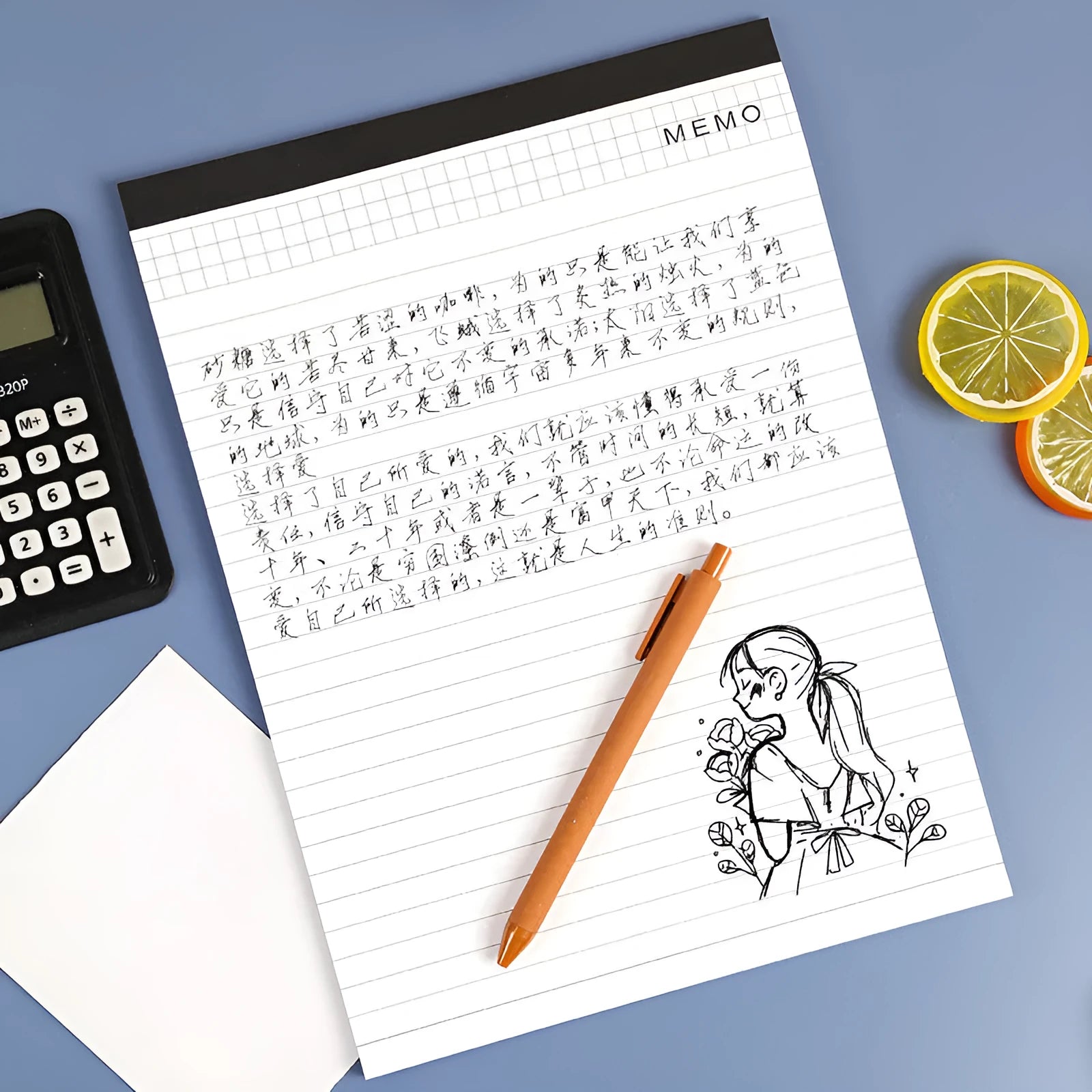 A4 tearable meeting minutes notebook with grid paper and wireless adhesive binding in assorted colours
