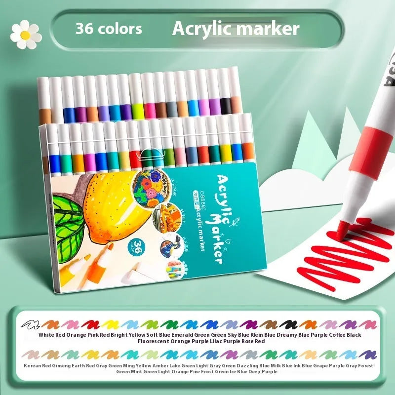 True Colour acrylic marker pen sets in multicolour box, available in packs of 12, 24, 36, 48, 60, or 80 colours for students.