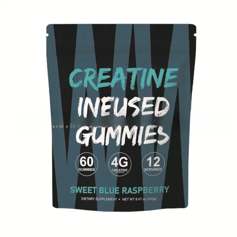 Creatine monohydrate nutritional supplement fitness gummy box with 60 pieces