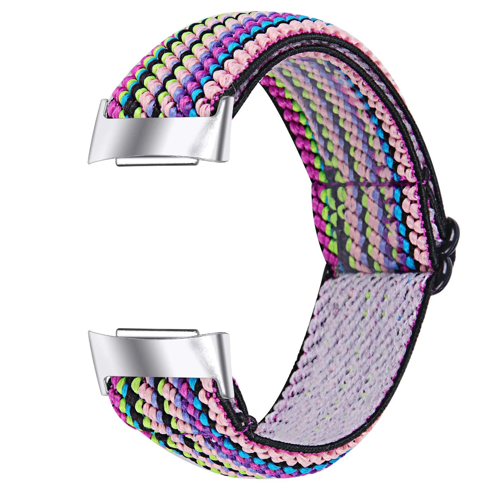 Printed elastic watch strap for Fitbit Charge 6 in various colours including rainbow