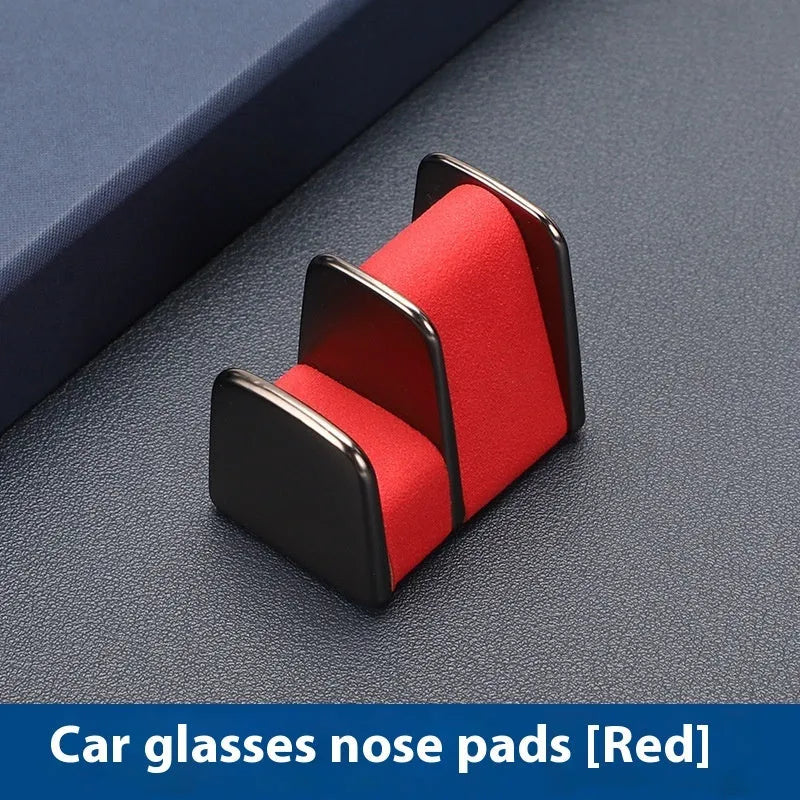 Zinc alloy car dashboard sunglasses clip with leather finish in choice of colours