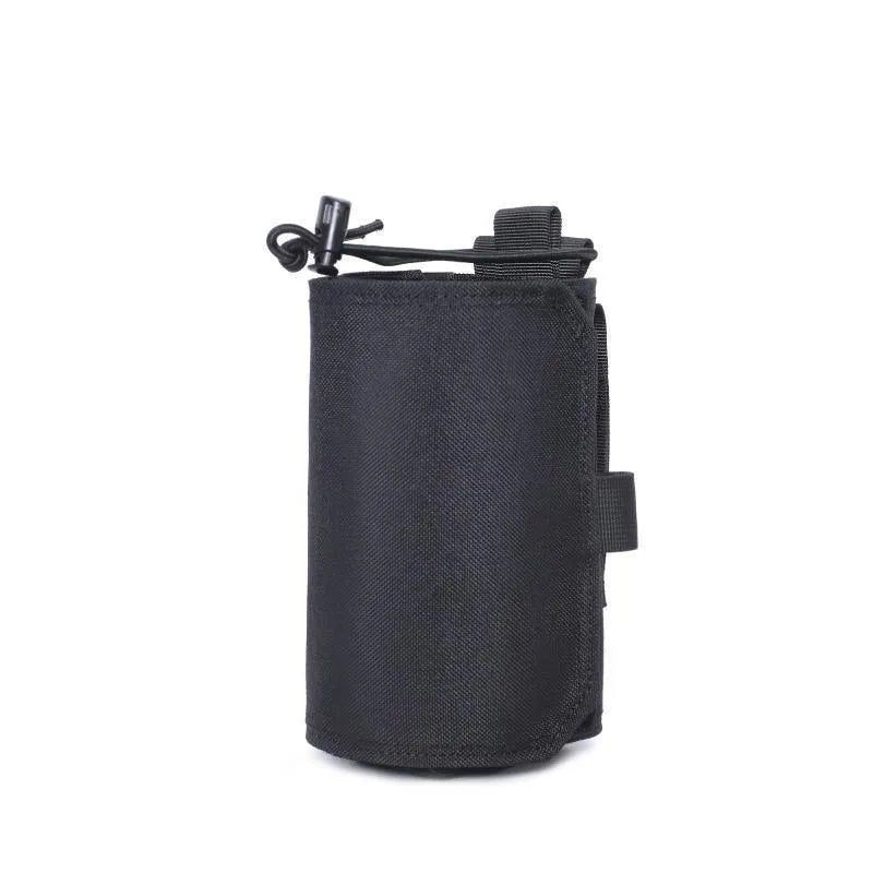 Adjustable Oxford cloth heat-holding bottle cover in black or khaki colour for outdoor sports