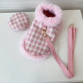 Pink cat cape and beret set with hand holding rope for chest and back coverage