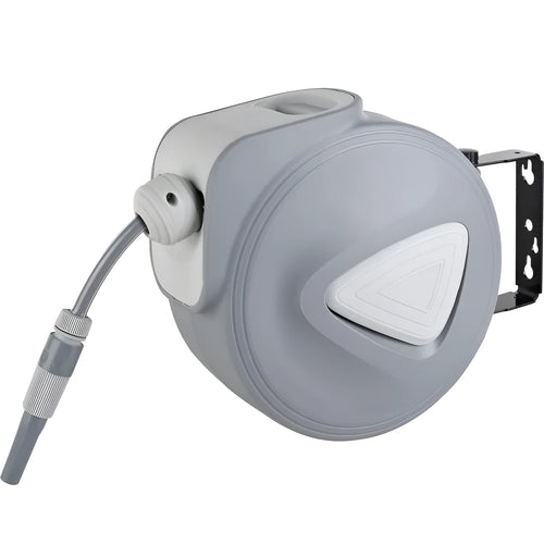 Automatic retractable hose reel water drum with 10 metre PVC pipe for car wash and garden use