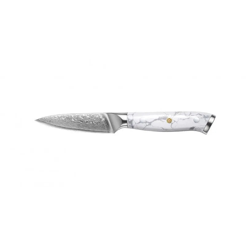 Damascus pattern VG10 steel chef knife with 21cm blade and 11cm wooden handle