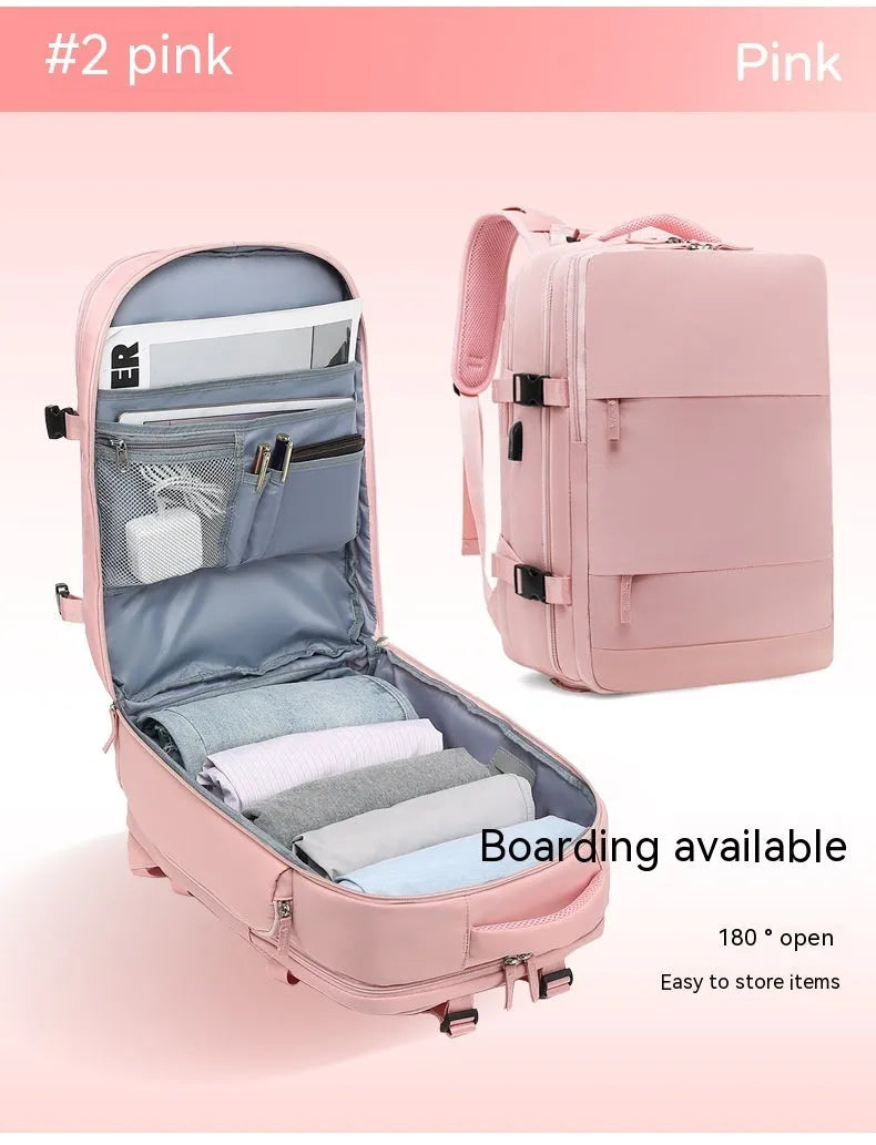 Waterproof nylon mummy backpack in multiple colour options showing large capacity travel bag