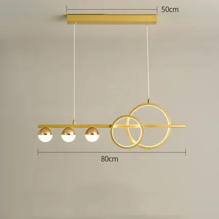 Rectangular aluminium Nordic-style ceiling lamp in black or gold finish with remote control.