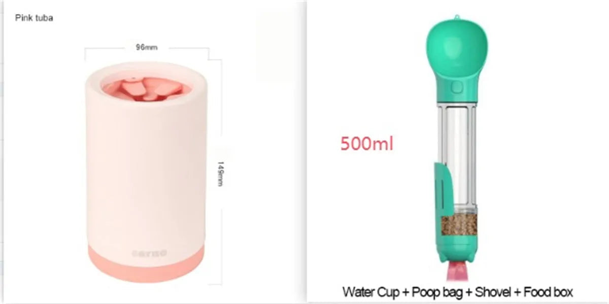 Plastic pet foot washing cup for dogs in green colour for small and large paws