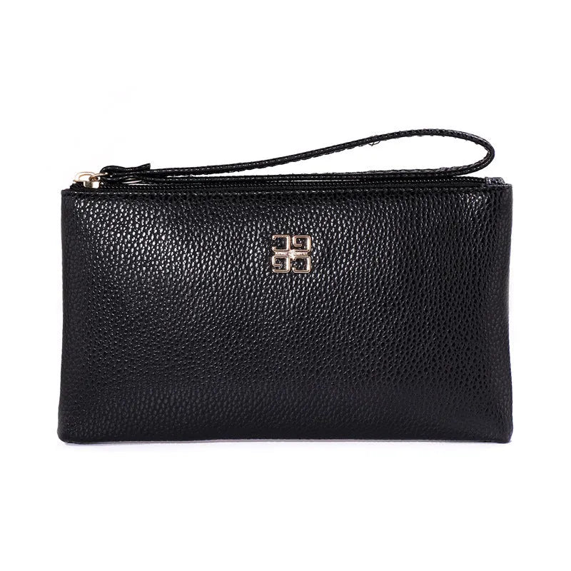 55-inch long PU leather phone wallet handbag in multiple colours with zip closure