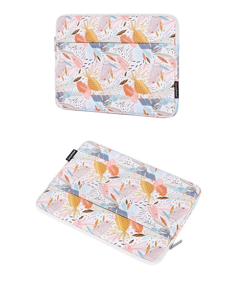 White PU leather 14 inch waterproof laptop inner bag with anti-seismic protection