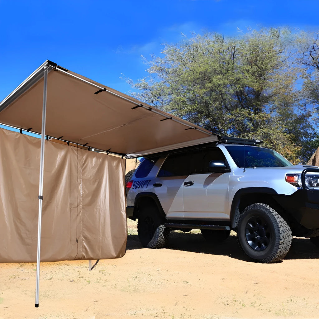 Black glue-treated car sunshade and camping tent with aluminium alloy poles in multiple size options