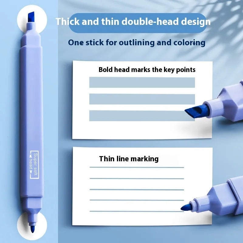 Set of double-ended fluorescent marking pens showing assorted bright colours from the Sweet and Salt series.