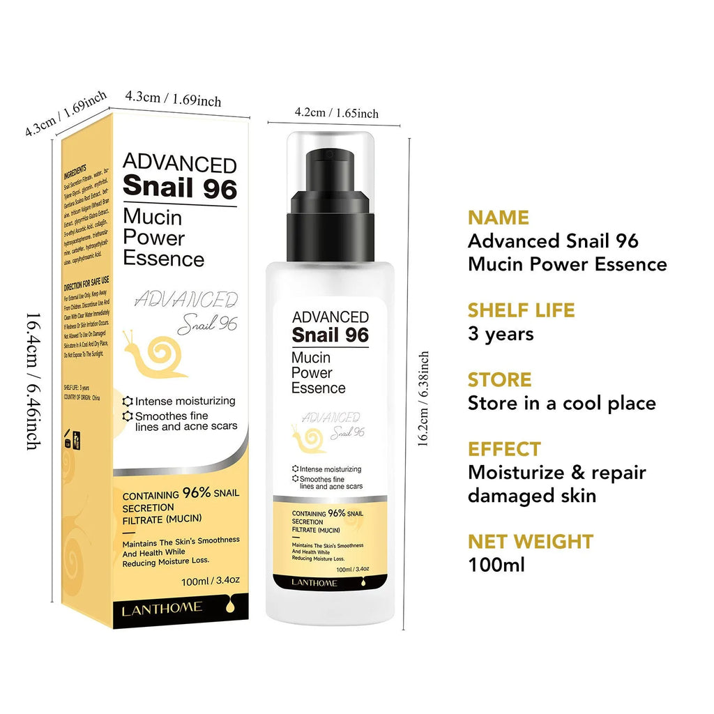 100ml snail serum essence liquid bottle for facial moisturising treatment