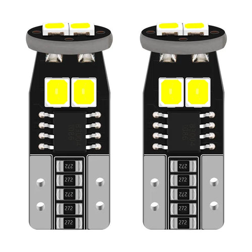 Small white automotive replacement bulb for car licence plate light, 10mm size.
