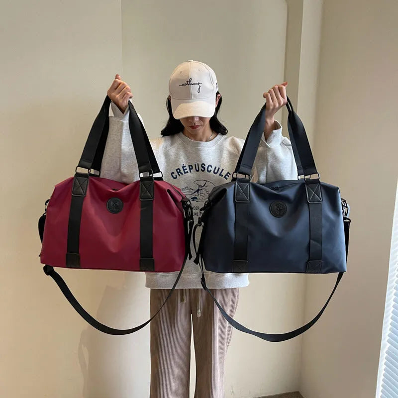36-55 litre Oxford cloth travel bag in solid colour with dry-wet separation compartments