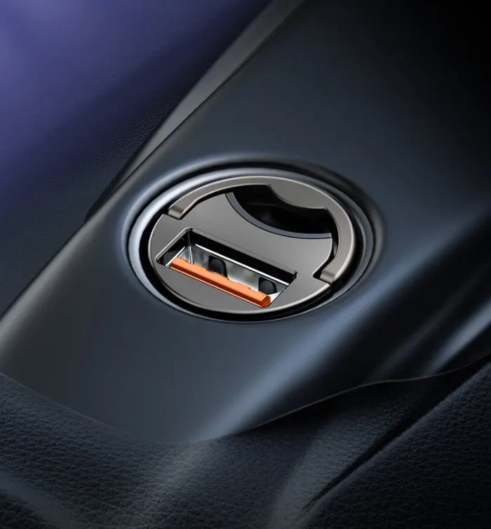 Baseus Huixiaoxing grey car charger set with 30W PPS fast charge and 1 metre cable