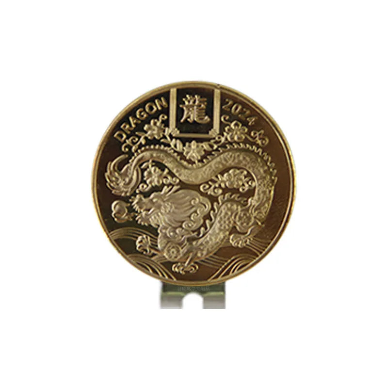 Zinc alloy golf hat clip with personalised dragon year or custom mark design