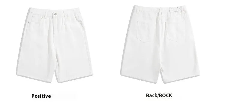 Men's light blue denim shorts with straight-leg fit and mid waist on a white background.