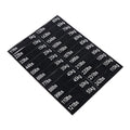 Gym weight sticker label 90x20mm Aspic colour with bolt holes showing 5-100kg scale