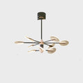Nordic style iron frame LED chandelier with acrylic shades in a multi-head pendant lamp design.