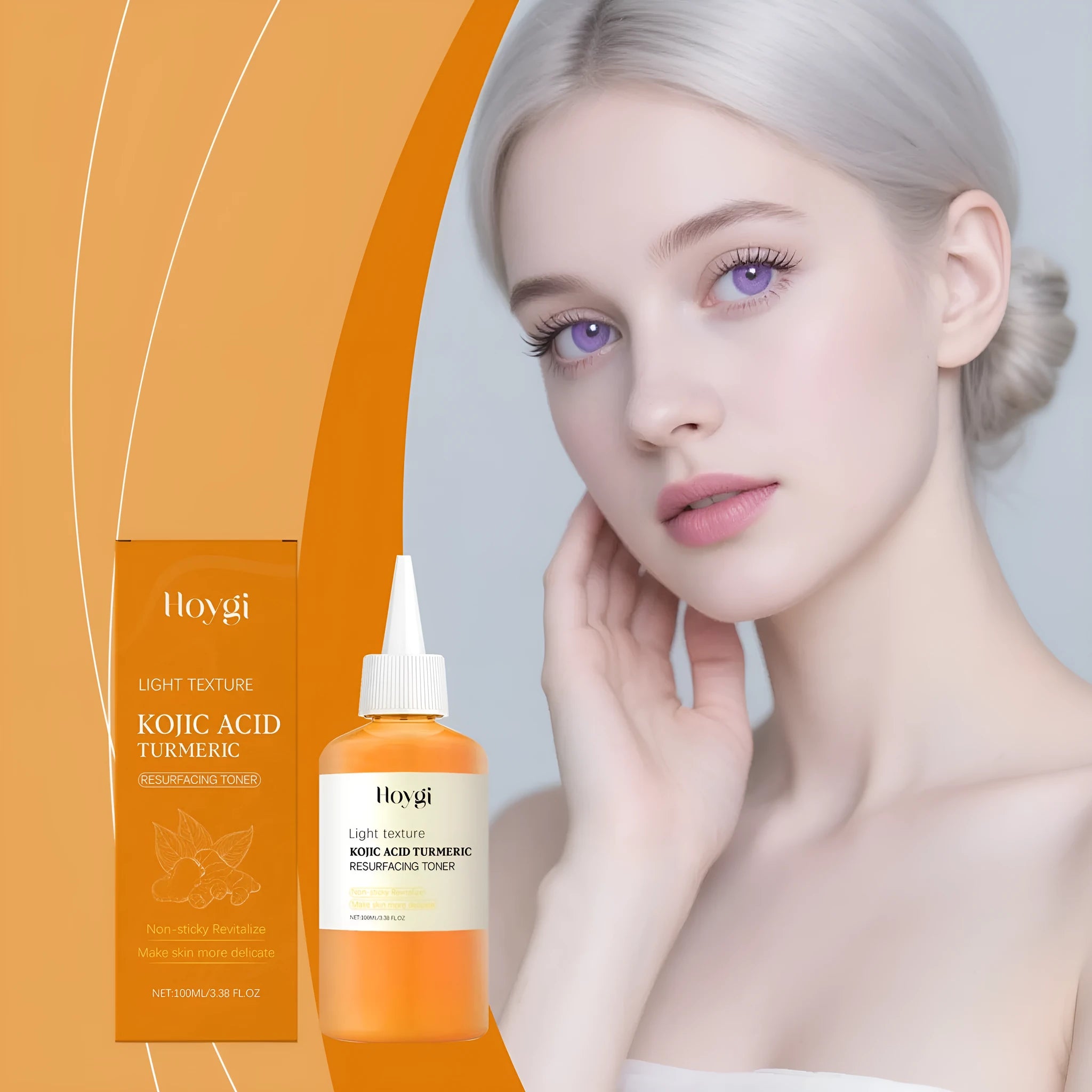 Turmeric moisturising water 100ml in cylindrical bottle for daily facial care