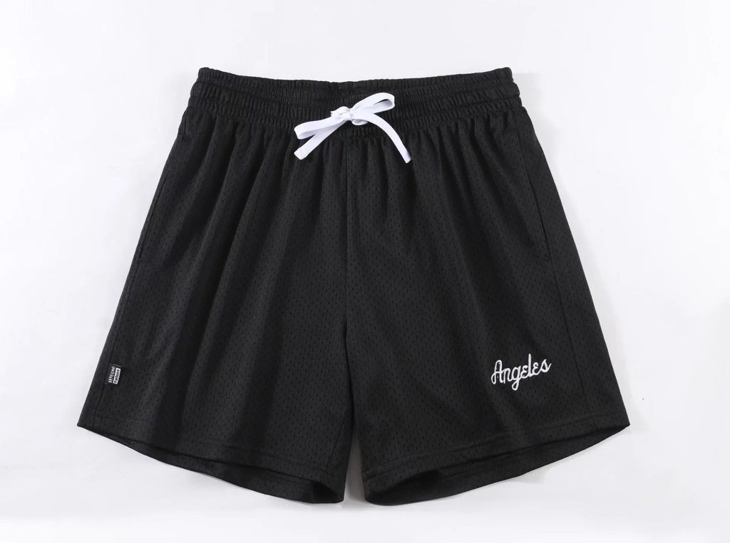 Men's double-layer mesh shorts in various colours showing sports leisure styling