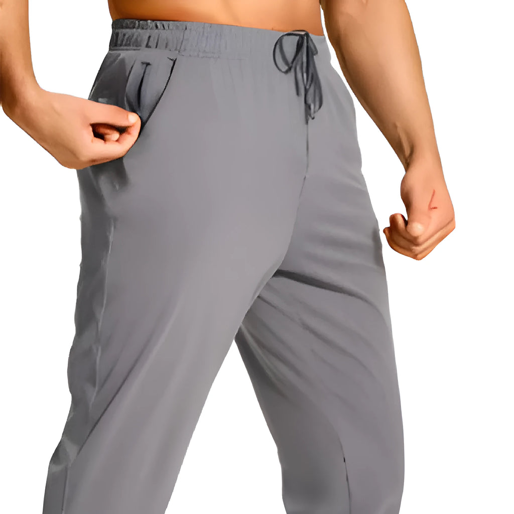 Men's loose fit polyester work trousers in solid colour with size range XS to 4XL