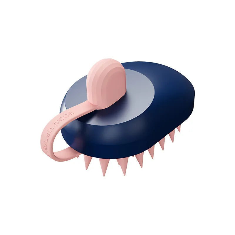 Pet grooming brush with soft silicone bristles and ABS handle for dog bath hair removal and massage