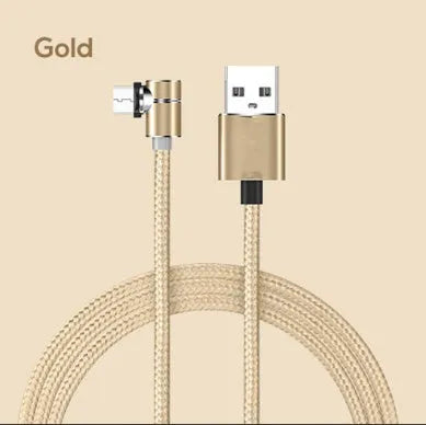 Magnetic charging cable with aluminium housing showing blind magnetic alignment and colour options