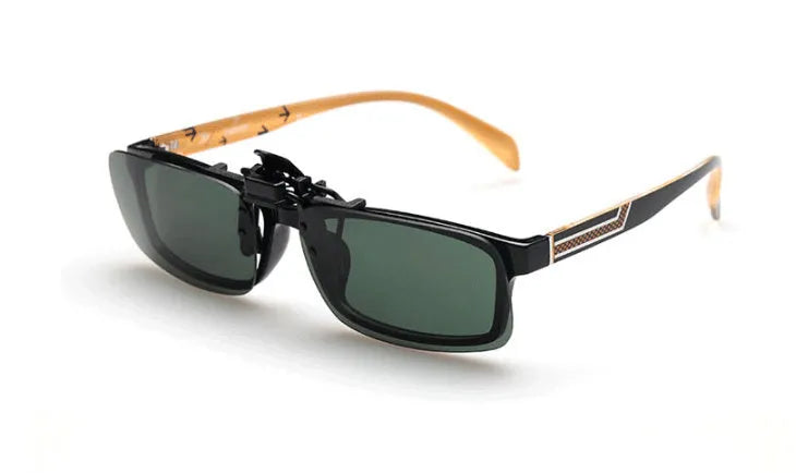 Clip-on night vision sunglasses for drivers with PC lenses in multiple colour options