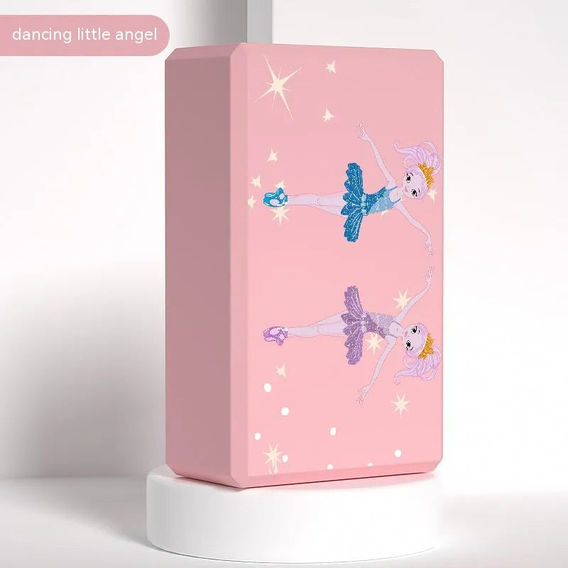 High-density EVA yoga block in a selection of solid colours and printed designs.