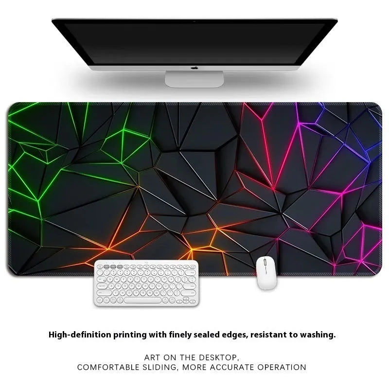 Thickened overlock computer keyboard table mat with natural rubber non-slip surface and thermal transfer pattern