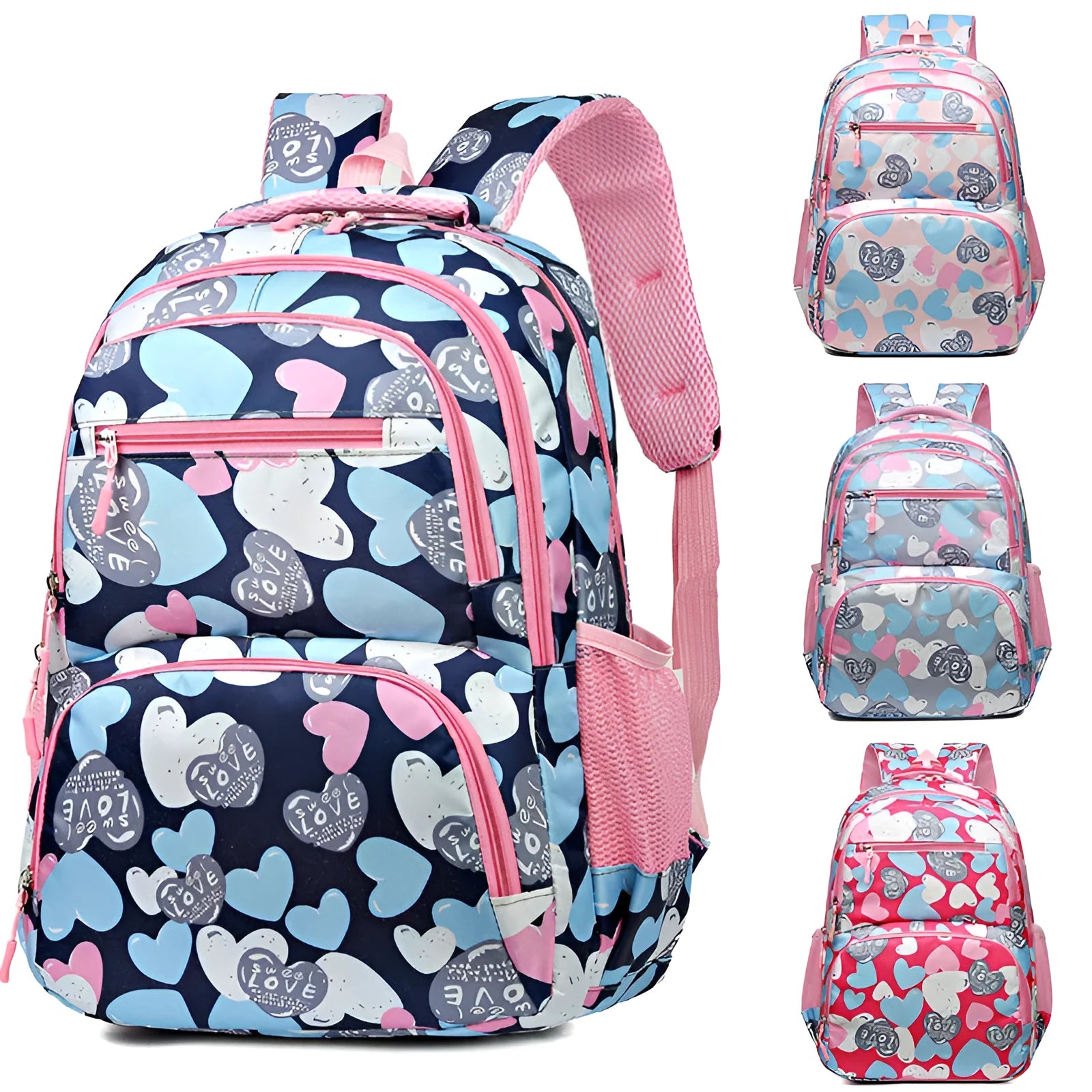 Student backpack with air pillow belt system in blue colour with large capacity design