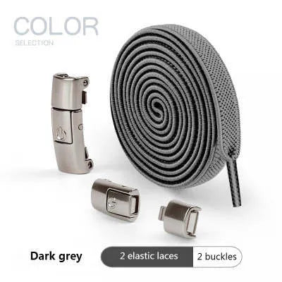 Press lock elastic shoelaces with 8mm widened flat design in various colours