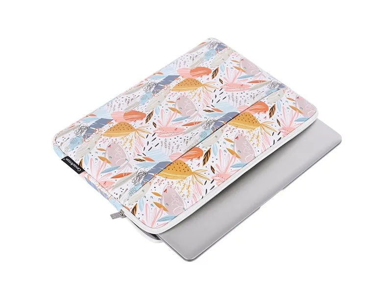 White PU leather 14 inch waterproof laptop inner bag with anti-seismic protection