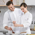Cotton blend chef work top in solid colour for men, long sleeve, size M to 4XL