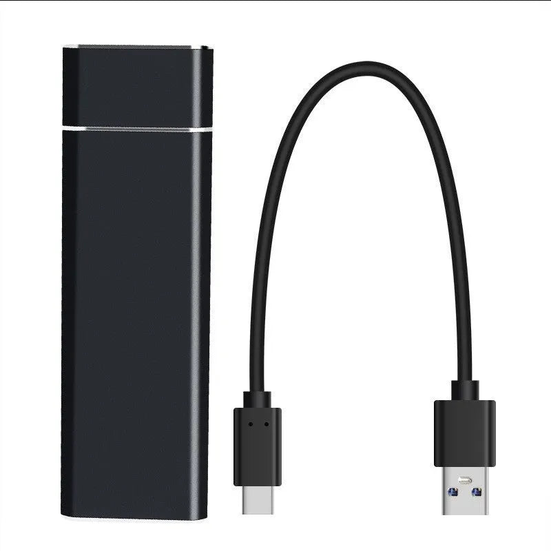 Sapphire blue metal external solid state hard disk with compact rectangular design