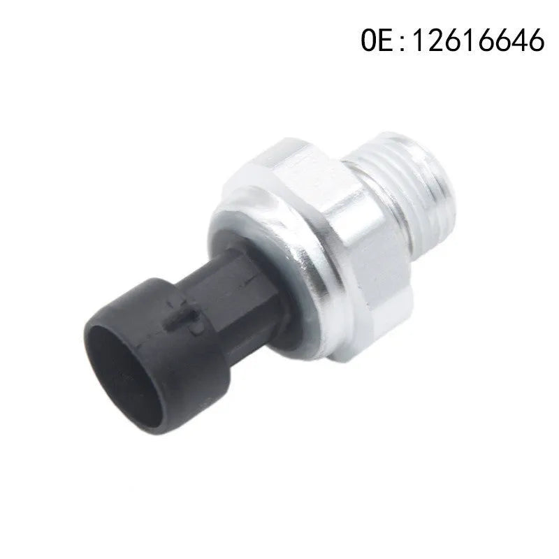 Silver metal fuel pressure sensor for GM vehicles, part numbers 12616646, 12677836, D1846A.