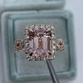 Geometric rose gold alloy ring showing straight edges and angular design
