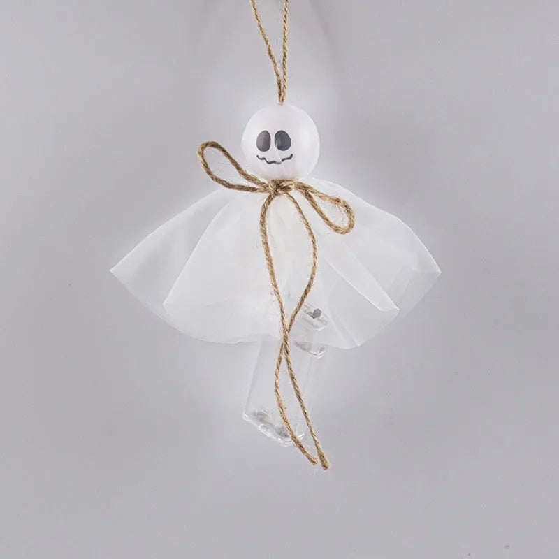 Halloween ghost-themed LED lighting chain with battery box and colourful PVC shell