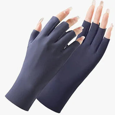 Ice silk sunscreen gloves for women with UPF50+ protection in various colours