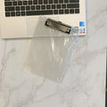 Transparent A4 plate holder with metal clip showing document visibility and colour options